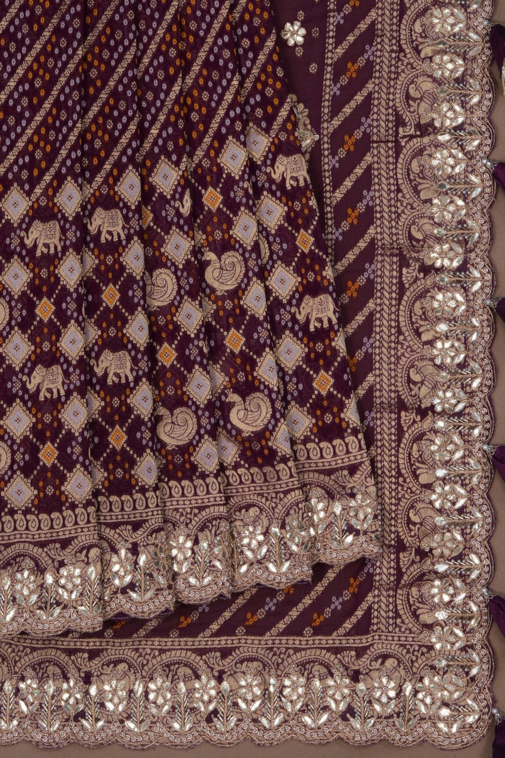 Image of A Patola Bandhani Embroidery Saree